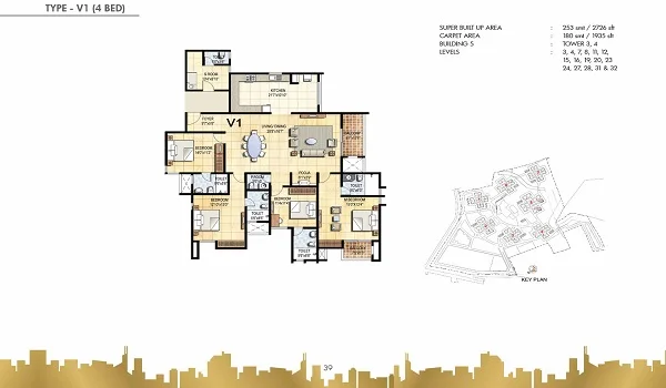 Floor Plan Variants Prestige Falcon City Reserve Floor Plan - 2, 3 and 4 BHK Configurations