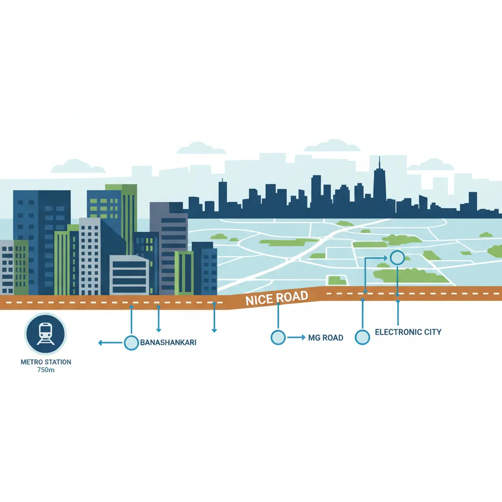 Prestige Falcon City Reserve Distance | Malls | Schools | Metro Prestige Falcon City Reserve Distance | Malls | Schools | Metro