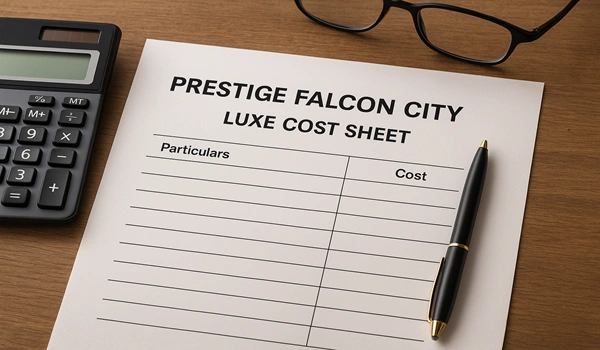 Prestige Falcon City Reserve Cost Sheet